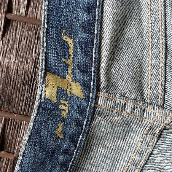 7 For All Mankind Distressed Flare Jeans - Picture 9 of 12
